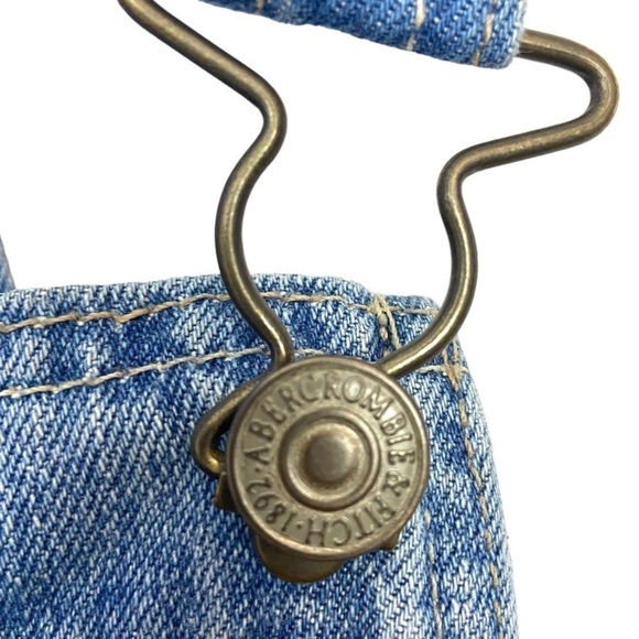Abercrombie & Fitch Denim 100% Cotton Short Overalls Shortalls w Belt XS - Picture 3 of 9